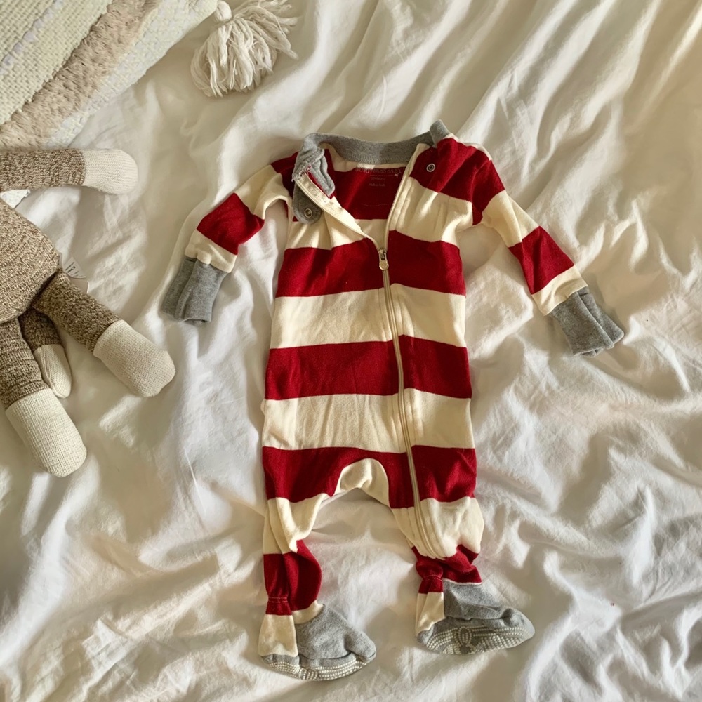 Burt’s Bees Baby Rugby Stripe Onesie - size NB